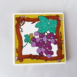 Vintage 1970s Orient Grape Tile Trivet